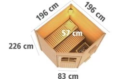 KARIBU Saunahaus Pekka, Fichtenholz 38mm, Eckeinstieg, Ca. 3,7m² -Warmer Garten 3 18478 8.jpg