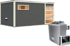 KARIBU Saunahaus Hygge, Fichtenholz 38mm, Fronteinstieg, Ca. 13,7m² -Warmer Garten 3 18485 7.jpg