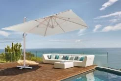 OUTFLEXX Ampelschirm, Creme, Aluminium In Holzoptik, 400x300cm, Inkl. Plattenständer -Warmer Garten 3 18511.jpg