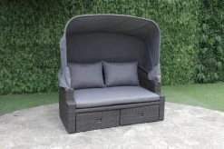 OUTFLEXX Fontana Loungebett, Grau, Polyrattan, Doppel-halbrund, Mit Unterschiebbaren Hockern, Dach Klappbar -Warmer Garten 3 18545.jpg
