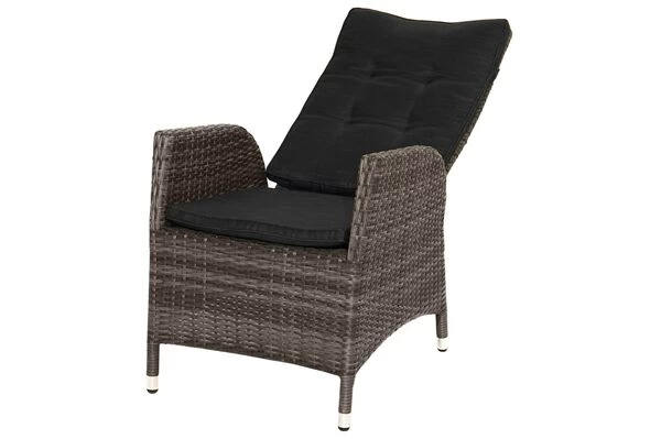 Ploß Rocking Dining Sessel, Grau/braun-meliert, Polyrattan, Verstellbar, Mit Fußhocker 3 Ploß Rocking Dining Sessel, Grau/braun-meliert, Polyrattan, Verstellbar, Mit Fußhocker