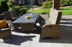 Ploß Rabida Comfort Dining / Lounge 3-Sitzer Sofa, Champagner-meliert, Polyrattan, 210x85x112 Cm, Verstellbar -Warmer Garten 3 20164.jpg