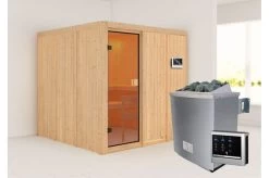 KARIBU Sauna Oulu, Fichtenholz 68 Mm, Fronteinstieg, Ca. 3,2m² -Warmer Garten 3 20242 3.jpg