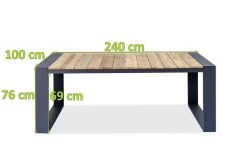 OUTFLEXX Kona Esstisch, Dark Grey/natur, Alu/recycled FSC®-Teak, 240x100x76cm, Rustikal Gebürstet, U-Gestell -Warmer Garten 3 20326.jpg