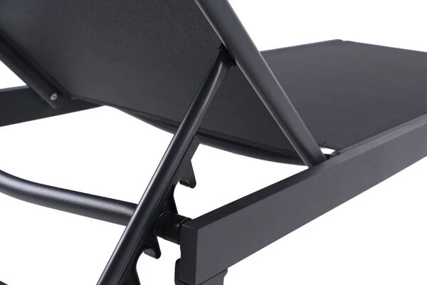 OUTFLEXX Liege, Anthrazit Matt/schwarz, Alu/Textilene, 190x62x34cm, Rückenlehne Verstellbar 8 OUTFLEXX Liege, Anthrazit Matt/schwarz, Alu/Textilene, 190x62x34cm, Rückenlehne Verstellbar – Bild 6