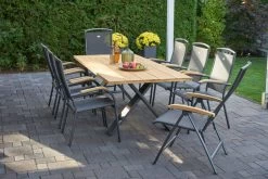HARTMAN Xanadu Esstisch, Xerix, Alu / Teakholz, 220 X 100 Cm, X-Gestell -Warmer Garten 3 20405.jpg