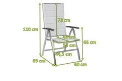 STERN Cardiff Klappsessel, Silber Gepolstert, Edelstahl/Textil/Aluminiumarmlehnen, 69x60x110 Cm, Rückenlehne Verstellbar, Klappbar -Warmer Garten 3 21898.jpg