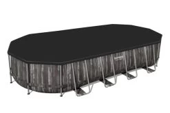 BESTWAY Power Steel Pool, Holz-Optik (dunkelgrau), TriTech, 732x366x122cm, Oval, Mit Filterpumpe, Leiter, Abdeckplane -Warmer Garten 3 21942.jpg