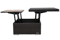 OUTFLEXX Loungetisch Höhenverstellbar, Braun, Polyrattan, 75/152x75x40/64,5cm 11 OUTFLEXX Loungetisch Höhenverstellbar, Braun, Polyrattan, 75/152x75x40/64,5cm -Warmer Garten 3 2393 18.jpg