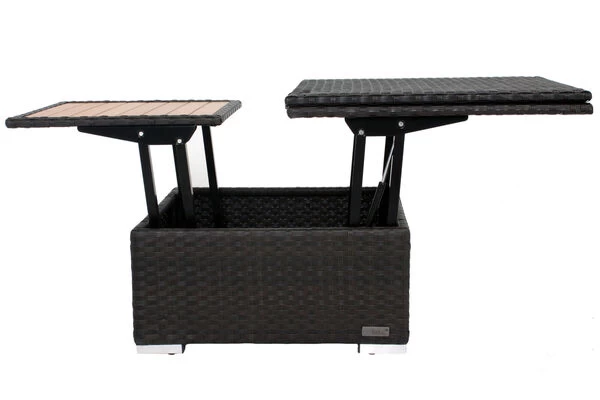 OUTFLEXX Loungetisch Höhenverstellbar, Braun, Polyrattan, 75/152x75x40/64,5cm 5 OUTFLEXX Loungetisch Höhenverstellbar, Braun, Polyrattan, 75/152x75x40/64,5cm – Bild 3