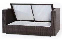 OUTFLEXX 2-Sitzer Sofa, Braun, Polyrattan, 152x85x70cm, Inkl. Polster, Wasserfeste Kissenbox 8 OUTFLEXX 2-Sitzer Sofa, Braun, Polyrattan, 152x85x70cm, Inkl. Polster, Wasserfeste Kissenbox -Warmer Garten 3 2393 2 BOX.jpg