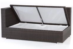 OUTFLEXX 2-Sitzer Ecksofa, Braun, Polyrattan, 145x85x70cm, Armlehne Re, Inkl. Kissen, Wasserfeste Kissenbox -Warmer Garten 3 2393 4 BOX.jpg