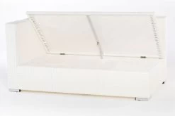 OUTFLEXX 2-Sitzer Ecksofa, Weiß, Polyrattan, 145x85x70cm, Armlehne Re, Inkl. Polster, Wasserfeste Kissenbox -Warmer Garten 3 2511 4 BOX.jpg