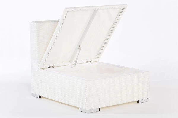 OUTFLEXX Mittelelement, Weiß, Polyrattan, Inkl. Polster, Wasserfeste Kissenbox 5 OUTFLEXX Mittelelement, Weiß, Polyrattan, Inkl. Polster, Wasserfeste Kissenbox – Bild 3