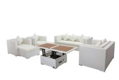 OUTFLEXX Loungemöbel-Set, Weiß, Polyrattan, Für 9 Personen, Inkl. Loungetisch, Wasserfeste Kissenbox -Warmer Garten 3 7173 BOX D.jpg