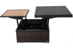 OUTFLEXX Loungetisch Höhenverstellbar, Braun-marmoriert, Polyrattan, 75/152x75x40/64,5cm -Warmer Garten 3 8887.jpg