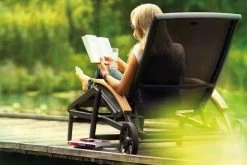 HARTMAN Da Vinci Gartenliege, Xerix/anthrazit, Alu/Textilene, 170 X 82 X 30 Cm, Mit FSC-Teak-Armlehnen -Warmer Garten 4 11664 1.jpg