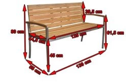 OUTFLEXX Gartenbank, FSC-Teakholz/Edelstahl, 2-Sitzer, 130x55x80cm -Warmer Garten 4 13537.jpg