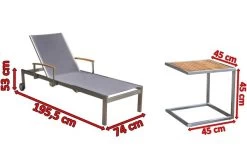 OUTFLEXX Sonnenliegen-Set, Taupe, Edelstahl/FSC-Teak, 195,5x74x35cm, Mit Armlehnen, Inkl. Beistelltisch 45x45cm -Warmer Garten 4 16547.jpg