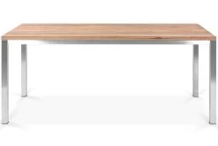 OUTFLEXX Esstischgarnitur, Edelstahl / FSC-Teak, Tisch 180 X 90 Cm, 6 Freischwinger Padded, Taupe 13 OUTFLEXX Esstischgarnitur, Edelstahl / FSC-Teak, Tisch 180 X 90 Cm, 6 Freischwinger Padded, Taupe -Warmer Garten 4 17287.jpg