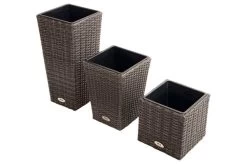 Ploß Rocking Pflanzgefäß, Grau/braun-meliert, Polyrattan, Konisch, 28x28x60 Cm, Kunststoffeinsatz -Warmer Garten 4 18199.jpg