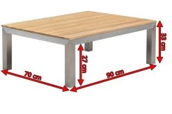 OUTFLEXX Beistelltisch, Silber/natur, Edelstahl/FSC-Teakholz, 90 X 70 X 33 Cm -Warmer Garten 4 18293.jpg