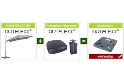 OUTFLEXX Ampelschirm, Anthrazit/creme, Pulverbesch. Aluminium, 250x250cm, Inkl. Plattenständer -Warmer Garten 4 18353.jpg