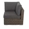 OUTFLEXX Eckelement Links, Grau, Polyrattan, 82 X 82 X 70 Cm, Verstellbare Sitzfläche, Wasserfeste Kissenbox