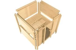 KARIBU Massivholzsauna Sinai 3, Fichtenholz 40mm, Eckeinstieg, Ca. 2m² -Warmer Garten 4 18443 3.jpg