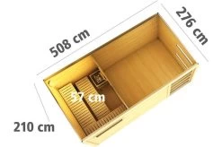 KARIBU Saunahaus Hygge, Fichtenholz 38mm, Fronteinstieg, Ca. 13,7m² -Warmer Garten 4 18485 7.jpg