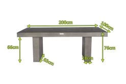 OUTFLEXXEsstisch, Grau, Faserzement, 200 X 100 X 76 Cm, Witterungsbeständig, Pflegeleicht, Rechteckig 9 OUTFLEXXEsstisch, Grau, Faserzement, 200 X 100 X 76 Cm, Witterungsbeständig, Pflegeleicht, Rechteckig -Warmer Garten 4 18586.jpg