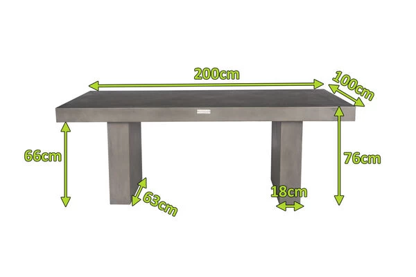 OUTFLEXXEsstisch, Grau, Faserzement, 200 X 100 X 76 Cm, Witterungsbeständig, Pflegeleicht, Rechteckig 6 OUTFLEXXEsstisch, Grau, Faserzement, 200 X 100 X 76 Cm, Witterungsbeständig, Pflegeleicht, Rechteckig – Bild 4