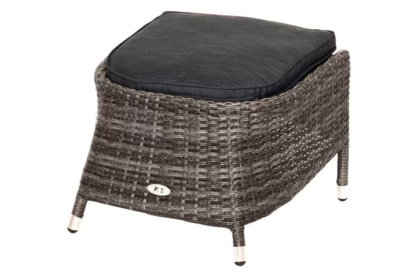 Ploß Rocking Dining Sessel, Grau/braun-meliert, Polyrattan, Verstellbar, Mit Fußhocker 6 Ploß Rocking Dining Sessel, Grau/braun-meliert, Polyrattan, Verstellbar, Mit Fußhocker – Bild 4