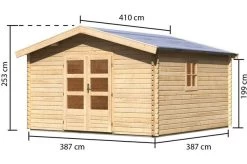 KARIBU Blockbohlenhaus Meldorf 6, Fichtenholz Ca. 40 Mm, Satteldach 14 KARIBU Blockbohlenhaus Meldorf 6, Fichtenholz Ca. 40 Mm, Satteldach -Warmer Garten 4 19430 1.jpg