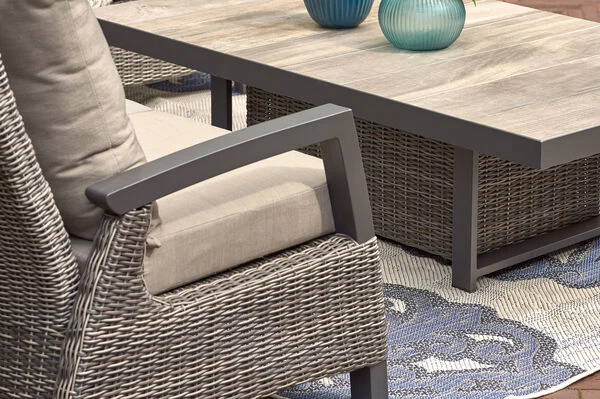 SIENA GARDEN Corido 2-Sitzer Sofa, Charcoal, Alu / Gardino®-Geflecht, 136x83x88 Cm, Armlehne Links 6 SIENA GARDEN Corido 2-Sitzer Sofa, Charcoal, Alu / Gardino®-Geflecht, 136x83x88 Cm, Armlehne Links – Bild 4