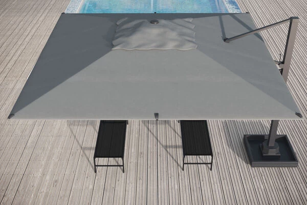 OUTFLEXX Ultimate XL Ampelschirm, Anthrazit/grau, Alu/Spuncrylic®, 450x450cm, Inkl. Befüllbarem Schirmständer 6 OUTFLEXX Ultimate XL Ampelschirm, Anthrazit/grau, Alu/Spuncrylic®, 450x450cm, Inkl. Befüllbarem Schirmständer – Bild 4