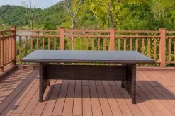 OUTFLEXX Dining Tisch, Braun Marmoriert, Polyrattan, 220 X 100 Cm, Tischplatte Spraystone, 6mm -Warmer Garten 4 20663.jpg