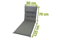DOPPLER Liegenauflage, Grau, Dralon, 195 X 60 X 8 Cm, Inklusive Befestigungsbänder -Warmer Garten 4 20928.jpg