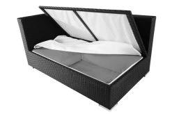 OUTFLEXX 2-Sitzer Ecksofa, Schwarz, Polyrattan, 145x85x70cm, Armlehne Rechts, Wasserfeste Kissenbox -Warmer Garten 4 2392 4 BOX.jpg