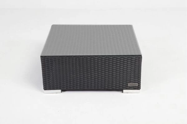 OUTFLEXX Beistelltisch/Hocker, Schwarz, Polyrattan, Inkl. Glasplatte Und Polster 6 OUTFLEXX Beistelltisch/Hocker, Schwarz, Polyrattan, Inkl. Glasplatte Und Polster – Bild 4