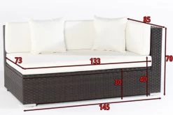 OUTFLEXX 2-Sitzer Ecksofa, Braun, Polyrattan, 145x85x70cm, Armlehne Li, Inkl. Kissen, Wasserfeste Kissenbox -Warmer Garten 4 2393 3 BOX.jpg