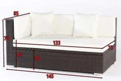 OUTFLEXX 2-Sitzer Ecksofa, Braun, Polyrattan, 145x85x70cm, Armlehne Re, Inkl. Kissen, Wasserfeste Kissenbox -Warmer Garten 4 2393 4 BOX.jpg