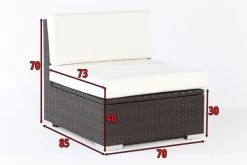 OUTFLEXX Mittelelement, Braun, Polyrattan, Inkl. Polster Und Kissen, Wasserfeste Kissenbox 9 OUTFLEXX Mittelelement, Braun, Polyrattan, Inkl. Polster Und Kissen, Wasserfeste Kissenbox -Warmer Garten 4 2393 5 BOX.jpg