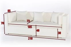 OUTFLEXX 3-Sitzer Sofa, Weiß, Polyrattan, Inkl. Polster Und Wasserfeste Kissenbox -Warmer Garten 4 2511 1 BOX.jpg