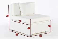 OUTFLEXX Mittelelement, Weiß, Polyrattan, Inkl. Polster, Wasserfeste Kissenbox 9 OUTFLEXX Mittelelement, Weiß, Polyrattan, Inkl. Polster, Wasserfeste Kissenbox -Warmer Garten 4 2511 5 BOX.jpg