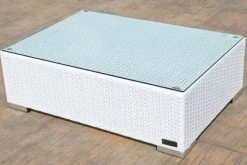 OUTFLEXX Kaffeetisch, Weiß, Polyrattan, 95x65cm, Inkl. Glasplatte -Warmer Garten 4 2511 9.jpg