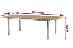 Ausziehtisch Roma Aus Edelstahl/Teak Von Diamond Garden, Ca. 180/240x100 Cm -Warmer Garten 5 10651.jpg