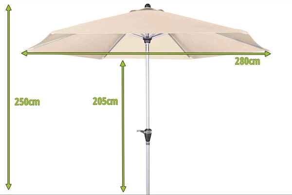 DOPPLER Active Auto Tilt Mittelstockschirm, Natur, Aluminium/Textil, Ø 280 Cm, Mit Kurbel 7 DOPPLER Active Auto Tilt Mittelstockschirm, Natur, Aluminium/Textil, Ø 280 Cm, Mit Kurbel – Bild 5