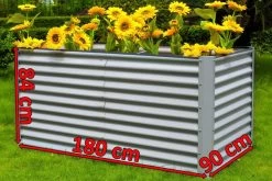 OUTFLEXX Hochbeet, Silber, Zincalume, Pulverbeschichtet, 180 X 90 X 84 Cm -Warmer Garten 5 13724.jpg