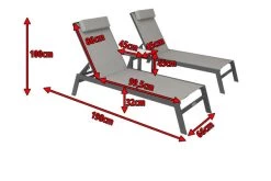 VILLANA 2er-Set Sonnenliegen, Anthrazit/grau, Alu/Textil, 198x66x32cm, Mit Beistelltisch 45x45cm -Warmer Garten 5 13885.jpg
